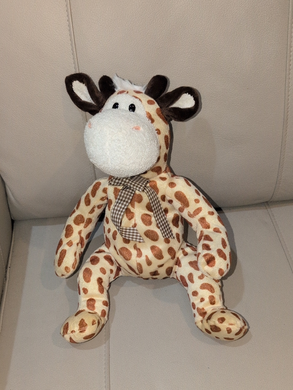 Plush Giraffe Stuffed Toy - Cream and Brown